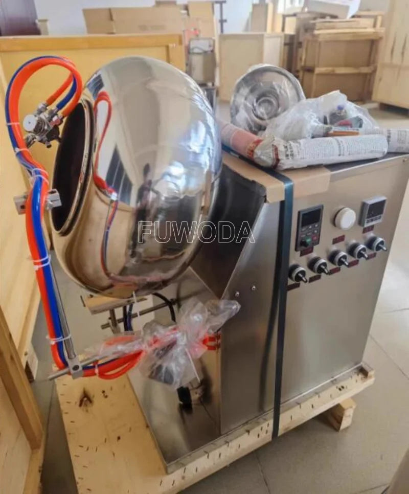 Chocolate Coating Pan Sugar Polishing Candy Snack Making Machines Nuts Peanuts Sugar Candy Coating Machine With Spray Function