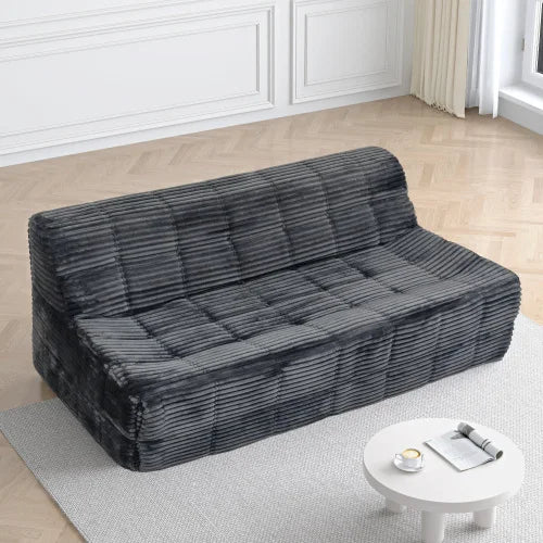 Niccae Modern 3-Seat Corduroy Sofa - Cloud Couch Design, Full Sponge Compression, No Assembly, Space-Efficient for Living Room
