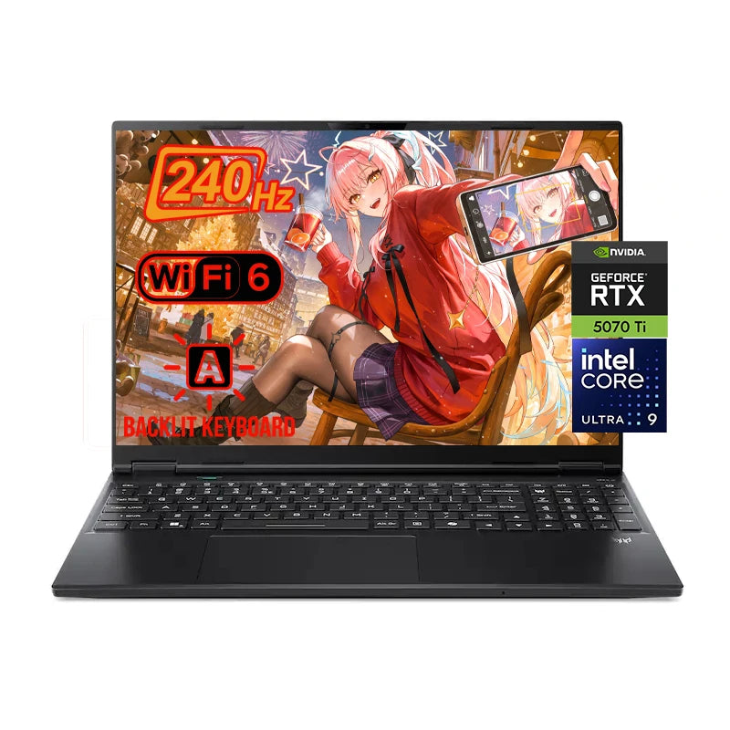 Acer Predator Helios Neo 16S Gaming Laptop, 16" OLED 240Hz, Core Ultra 9, RTX 5070 Ti, Windows 11 Home, Up to 64GB,4TB SSD