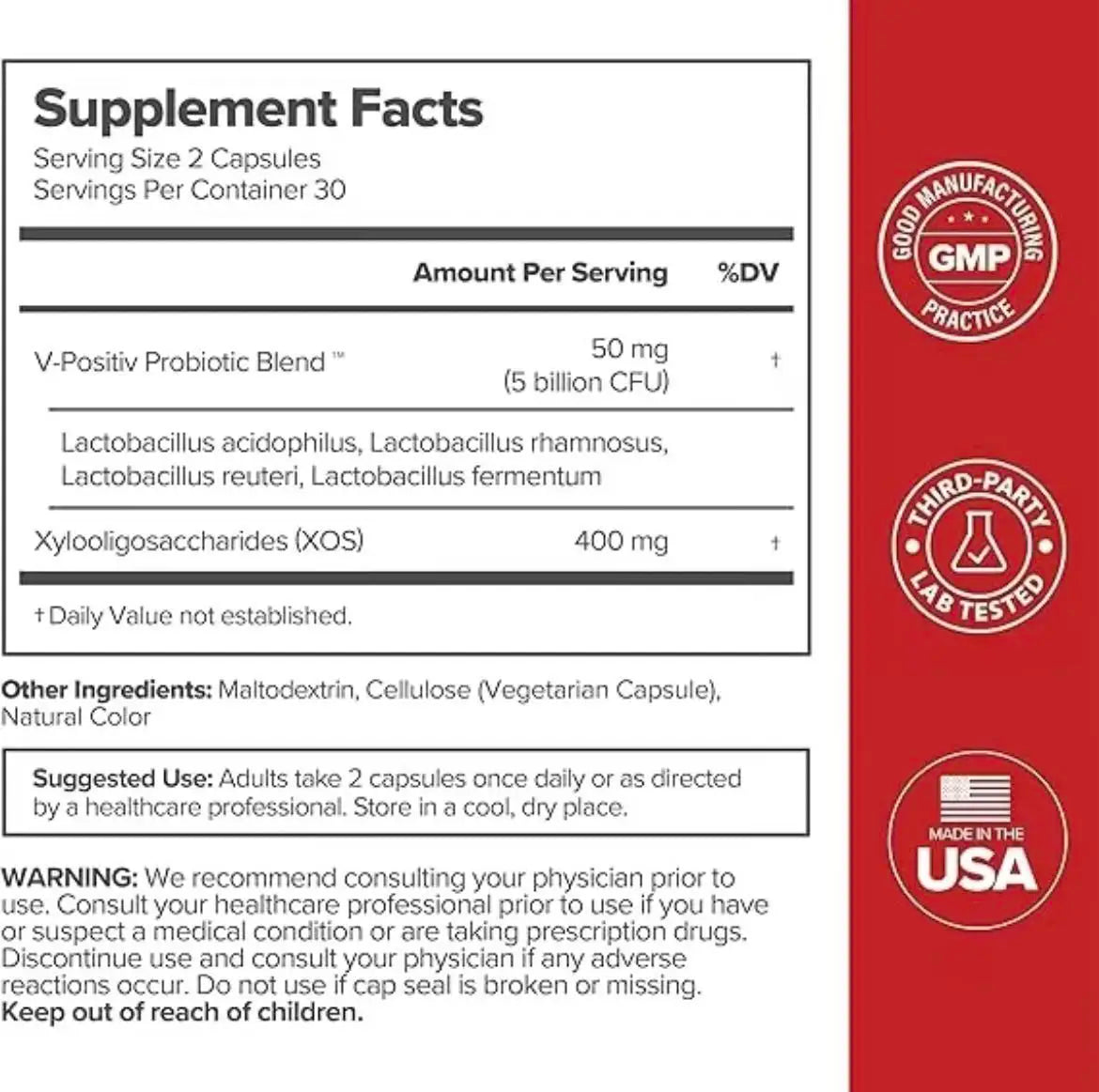 Women's Vaginal Probiotics Capsules for pH Balance with Prebiotics 60 Count Feminine Health Care Personal Hygiene Beauty