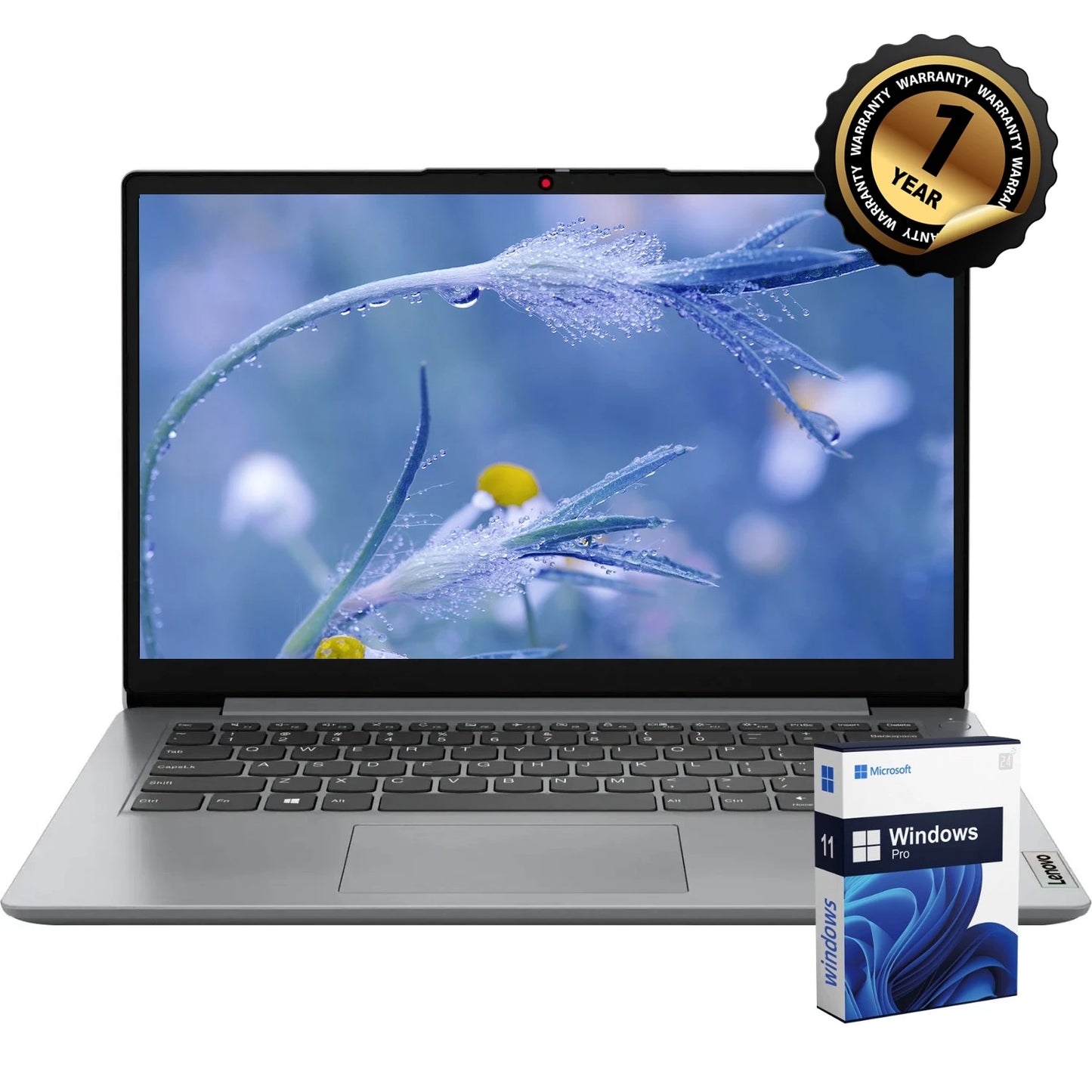 Lenovo 14" Business Laptop,Intel Celeron N4020,4GB RAM,384GB Storage(128GB eMMC+256GB SD Card),Cloud Grey,Windows 11 Pro