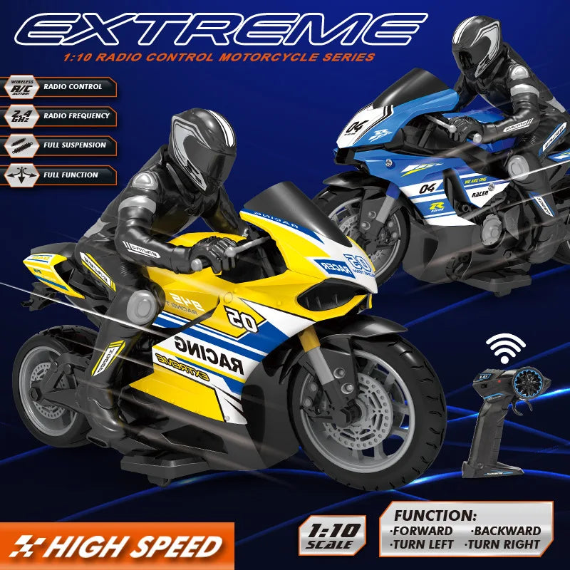 1/10  Electric Motorcycle RC Cars Scale High Speed Racing Ducati 4 Channels Remote Control Distance 35 Meters Off-Road Model