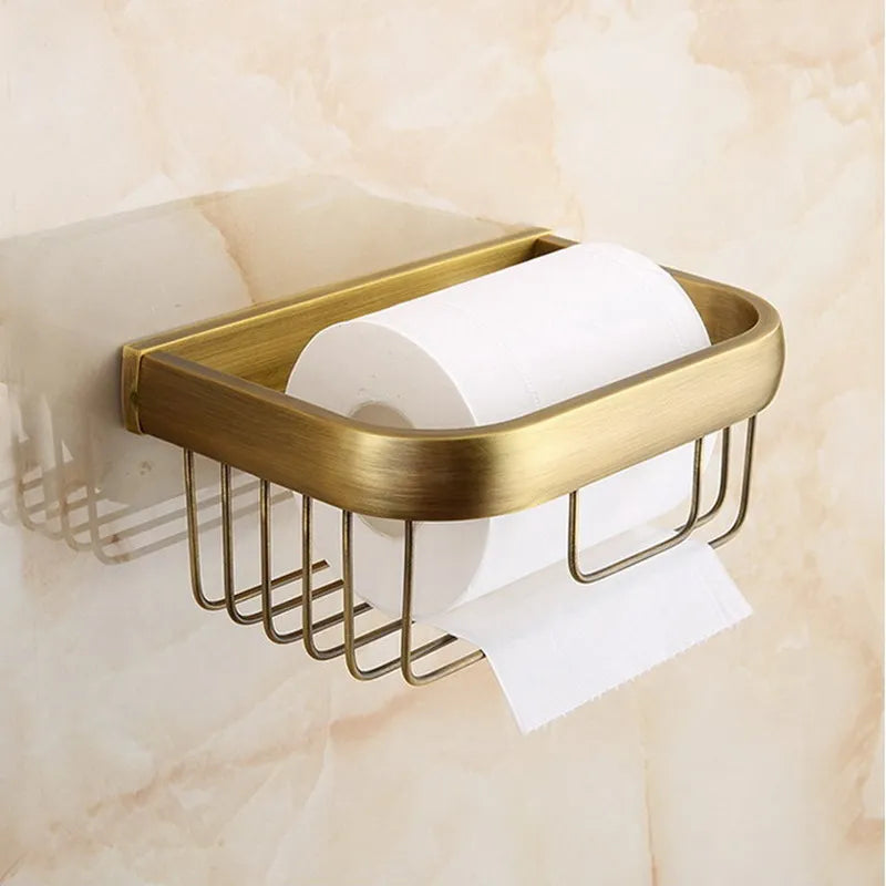 Antique Bronze Bathroom Accessories Sets Towel Shelf Towel Holder Toilet Paper Holder Robe Hook Bath Hardware