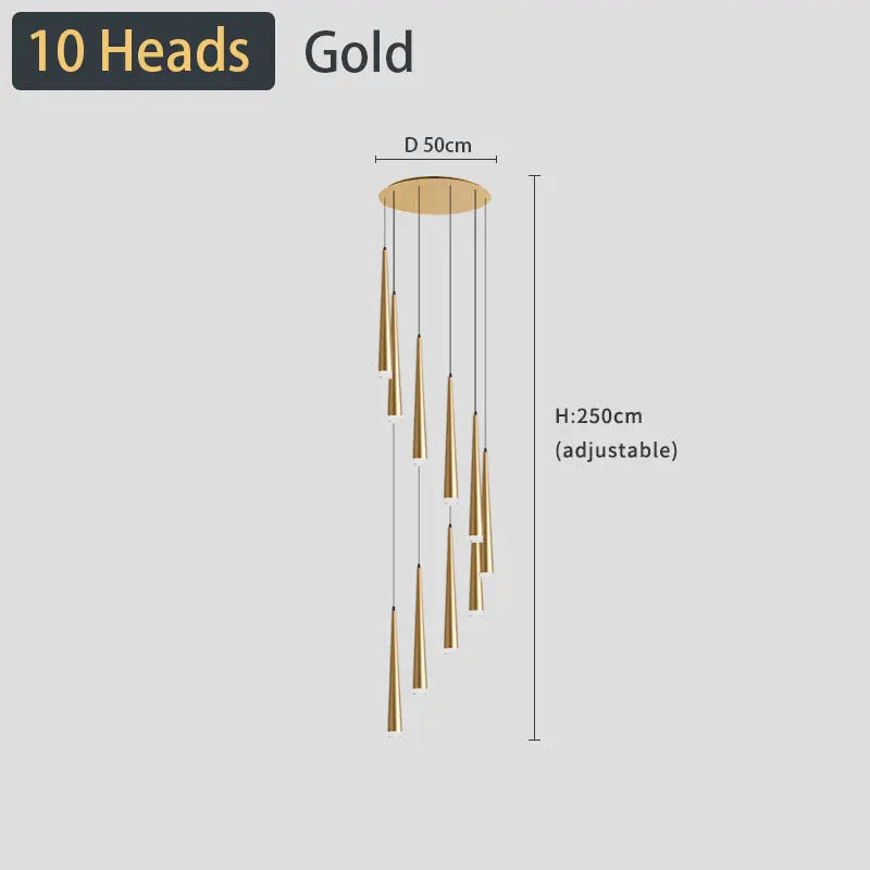 staircase Ceiling chandelier Home decor loft style modern nordic lamp led lights black pendant lamp 2021 Hanging light fixture