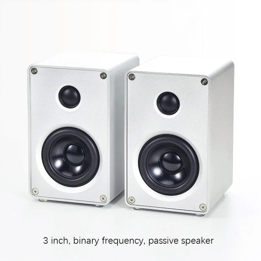 BRZHIFI Audio 3 Inch Aluminum Alloy Speaker Desktop 2.0 Channel Two-way Passive Stereo Computer Satellite Surround Wall Hanging