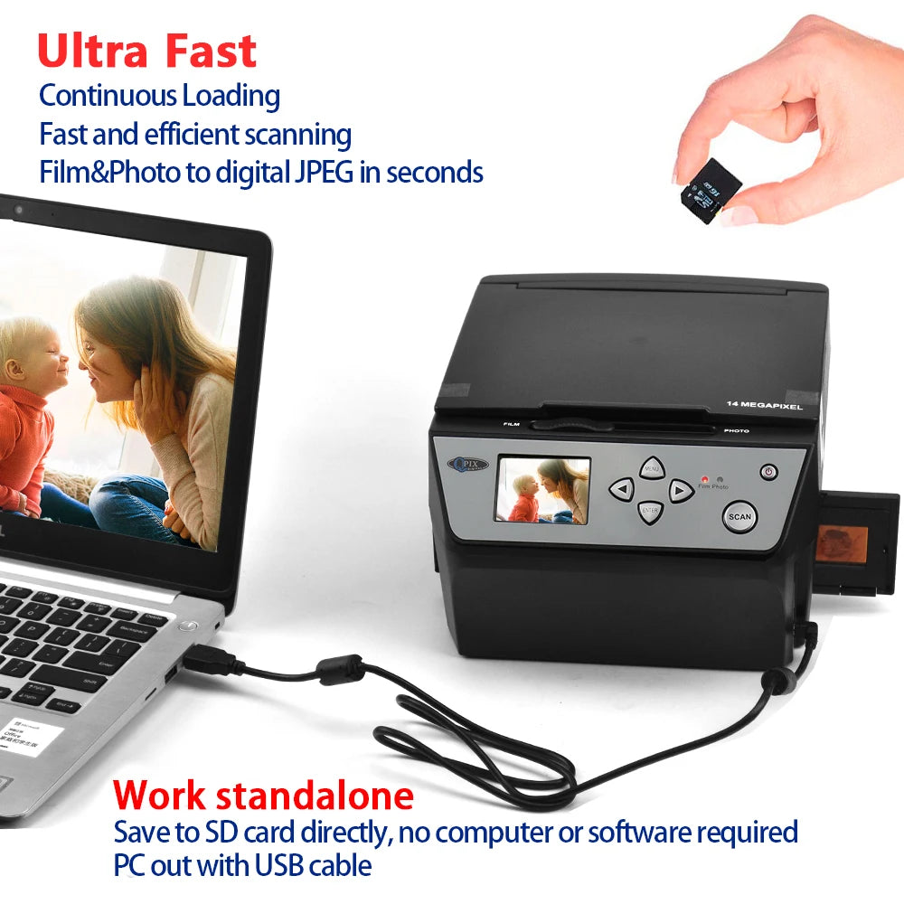 Slide Scanner 22 Mega Pixels 4 in 1 COMBO and Digital Film Scanner 135 Negative Converter Photo 35mm