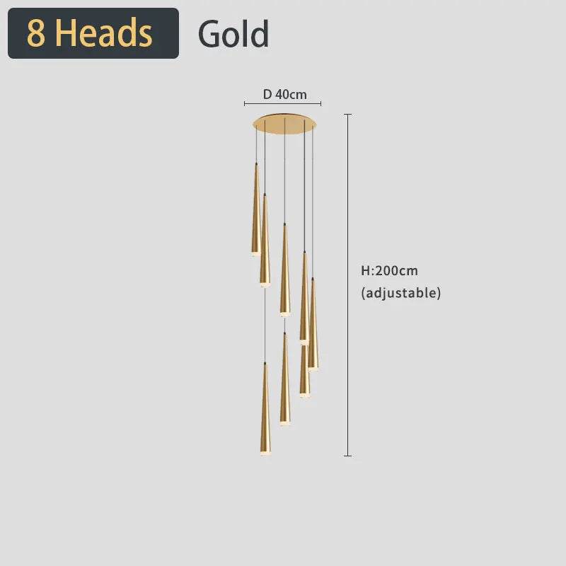 staircase Ceiling chandelier Home decor loft style modern nordic lamp led lights black pendant lamp 2021 Hanging light fixture