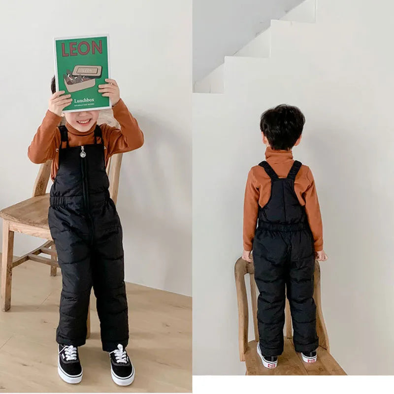 Children Jumpsuits Down Cotton Overalls New Autumn Winter Fashion Casual Solid Baby for Girls Kids Boys Overall Trousers Pants