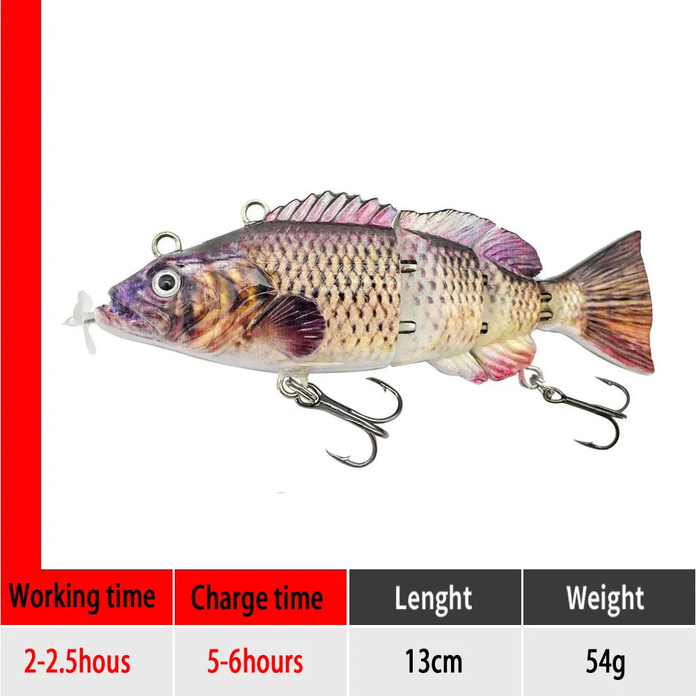 small 10cm Robotic Swimming Lures Fishing Auto Electric Lure Bait Wobblers For Swimbait USB Rechargeable Flashing LED light