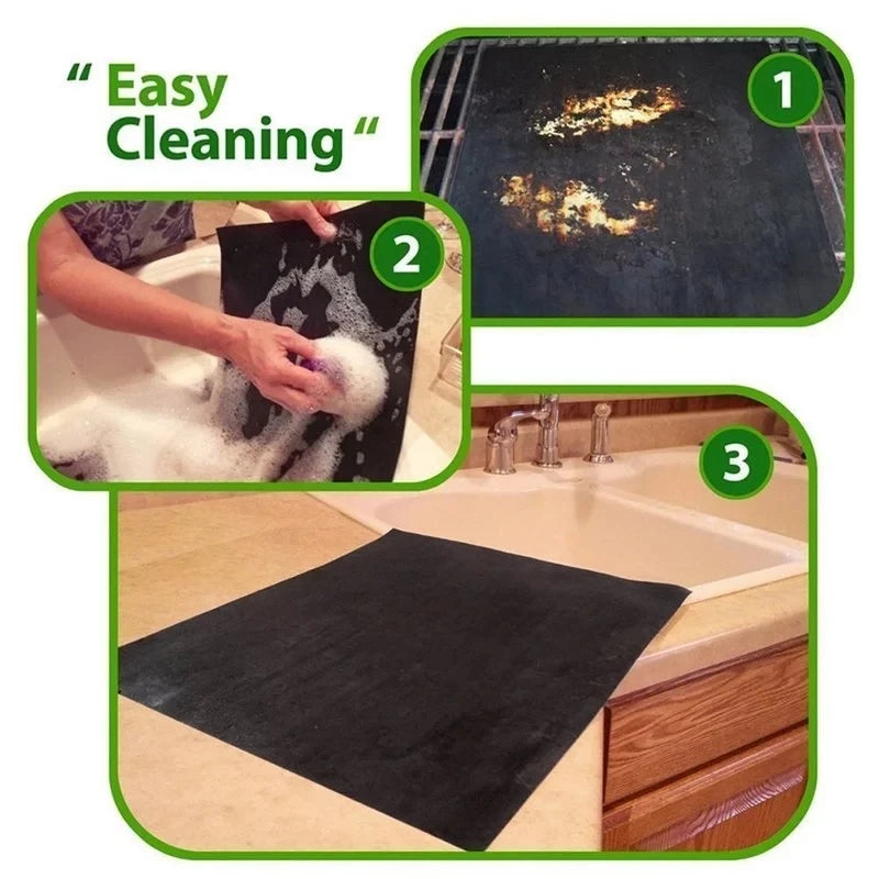 Non stick BBQ Grill Mat 40*33cm Party Mat Black Barbecue Plate Cooking Grilling Sheet Heat Resistance Easily Clean Kitchen Tools
