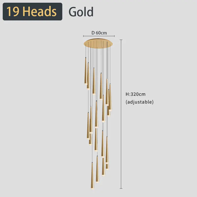 staircase Ceiling chandelier Home decor loft style modern nordic lamp led lights black pendant lamp 2021 Hanging light fixture