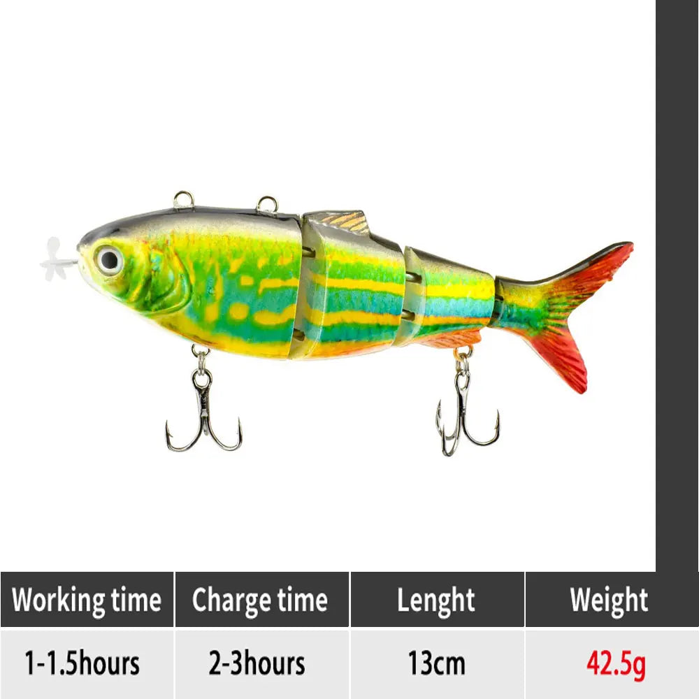 small 10cm Robotic Swimming Lures Fishing Auto Electric Lure Bait Wobblers For Swimbait USB Rechargeable Flashing LED light