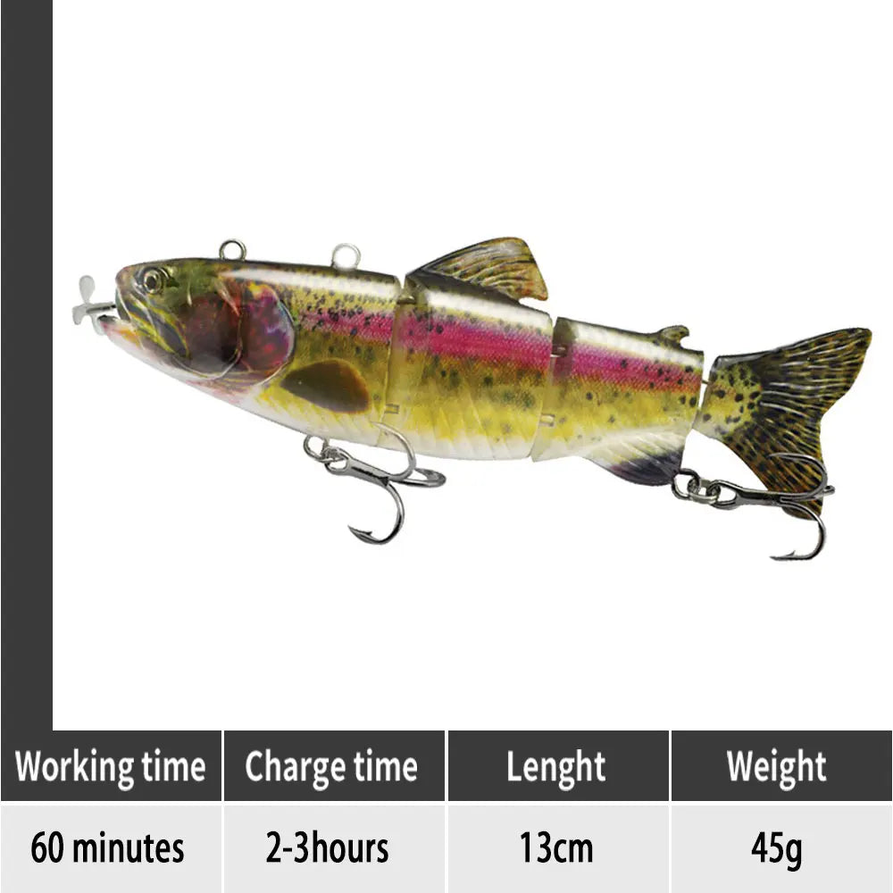 small 10cm Robotic Swimming Lures Fishing Auto Electric Lure Bait Wobblers For Swimbait USB Rechargeable Flashing LED light