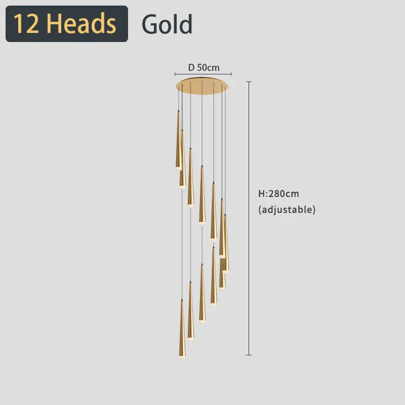 staircase Ceiling chandelier Home decor loft style modern nordic lamp led lights black pendant lamp 2021 Hanging light fixture