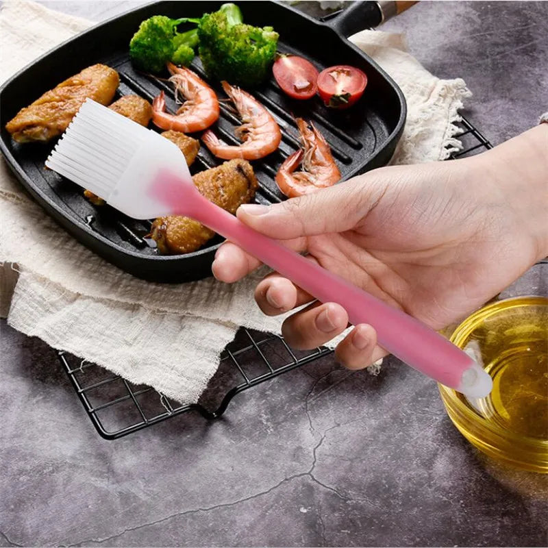 1 PC Silicone Baking BBQ Basting Brush Bakeware Pastry Bread Oil Cream Cooking Baking Kitchen Tools For Outdoor Camping Barbecue