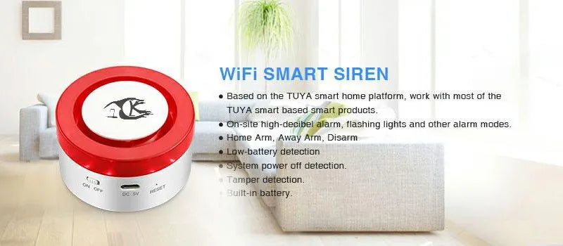 Smart Home Security System Wireless WIFI Siren with Door Contact PIR Sensor - Home Alarm Wireless Siren WIFI Siren