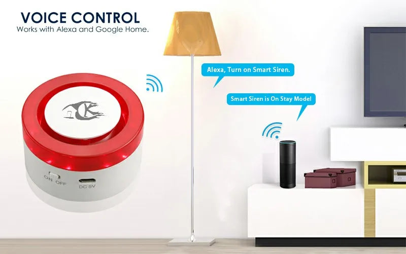 Smart Home Security System Wireless WIFI Siren with Door Contact PIR Sensor - Home Alarm Wireless Siren WIFI Siren
