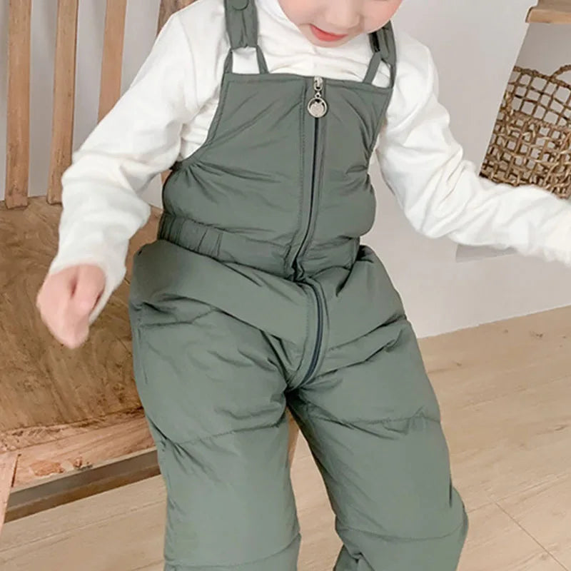 Children Jumpsuits Down Cotton Overalls New Autumn Winter Fashion Casual Solid Baby for Girls Kids Boys Overall Trousers Pants