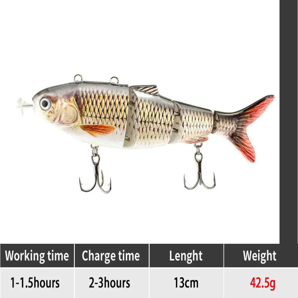small 10cm Robotic Swimming Lures Fishing Auto Electric Lure Bait Wobblers For Swimbait USB Rechargeable Flashing LED light