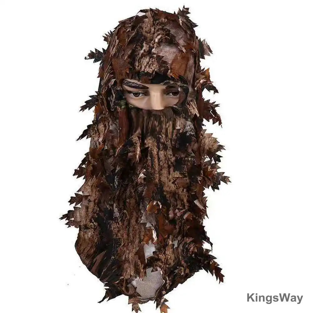 Camouflage Leafy Hat 3D Full Face Mask Headwear Camo Hunter Hunting Accessories Camping Hunting Tactical Cap Hunting Equipment