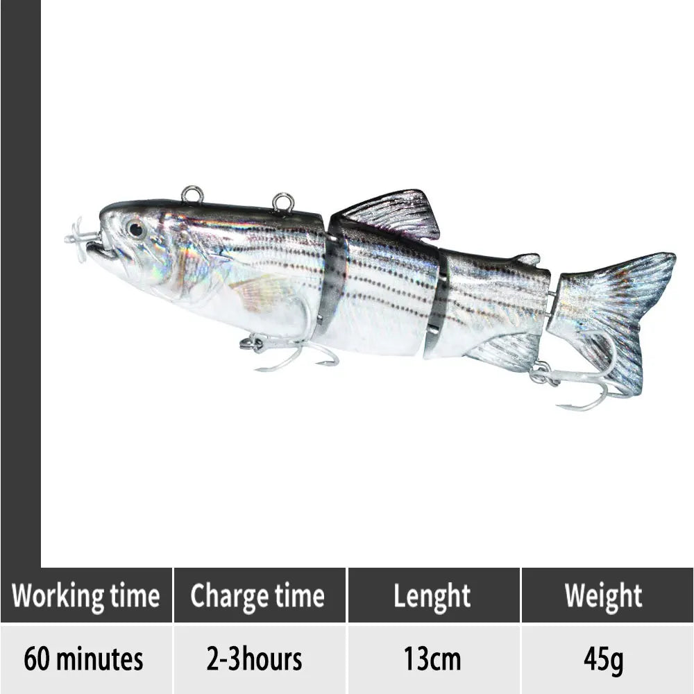 small 10cm Robotic Swimming Lures Fishing Auto Electric Lure Bait Wobblers For Swimbait USB Rechargeable Flashing LED light
