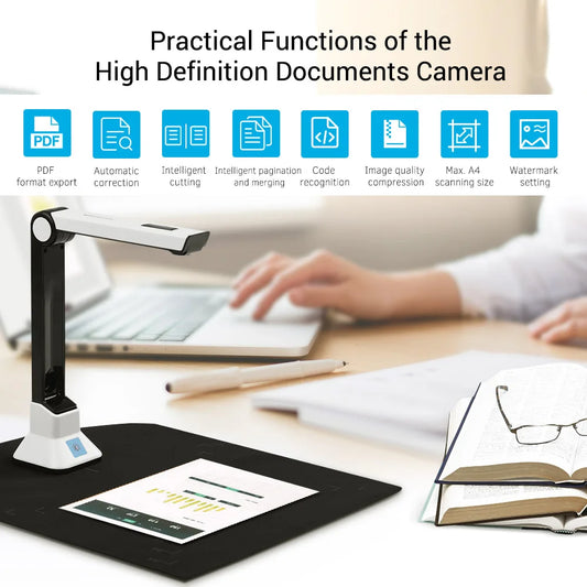 Portable Document scanner a4 10 Mega pixel book scanner documents camera a4 paper files High Definition escaner documentos