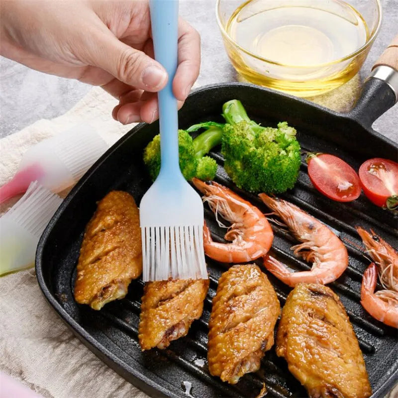 1 PC Silicone Baking BBQ Basting Brush Bakeware Pastry Bread Oil Cream Cooking Baking Kitchen Tools For Outdoor Camping Barbecue