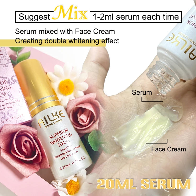 AILKE Whitening Day & Night Face Cream, Deeply Clean Skin, Even Skin Tone, Remove Dark Spots, Sun Spots, Wrinkles Facial Cream