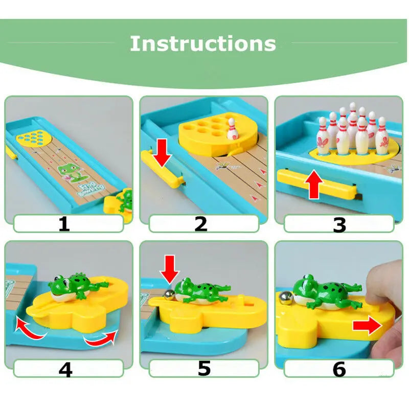 Mini Desktop Bowling Game Toy GO GAME Funny Table Sports Training Game Board Games Bowling Table Top Holiday Family Party Toy