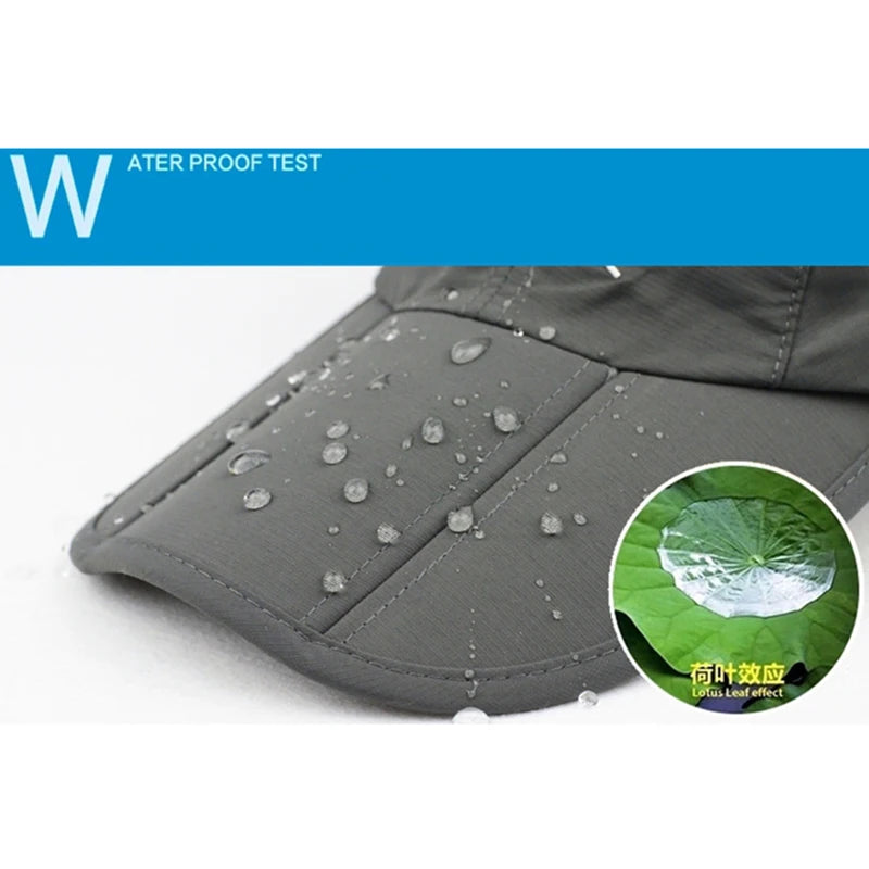 Waterproof Outdoor Sport Baseball Cap Unisex Spring Summer Quick Drying Hat Breathable Cap Foldable Cycling hat Sun Protection