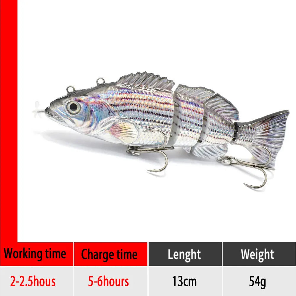 small 10cm Robotic Swimming Lures Fishing Auto Electric Lure Bait Wobblers For Swimbait USB Rechargeable Flashing LED light