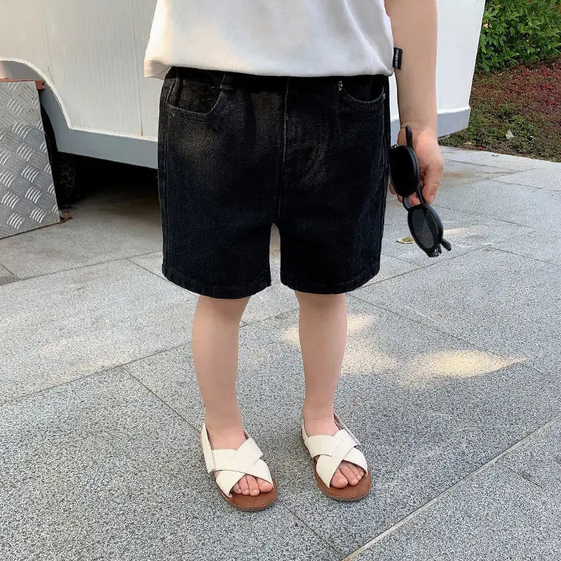 New Shorts Denim Thin Short Trousers Children Short Jeans Kids Baby Stretch Boardshorts Boy Summer Shorts Staright Jeans