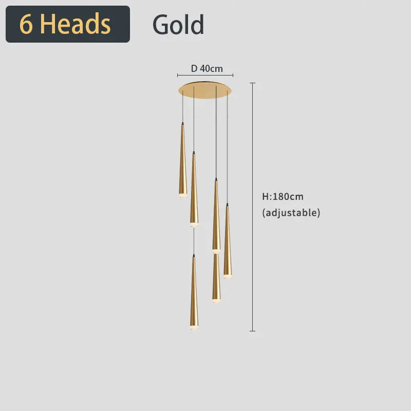 staircase Ceiling chandelier Home decor loft style modern nordic lamp led lights black pendant lamp 2021 Hanging light fixture