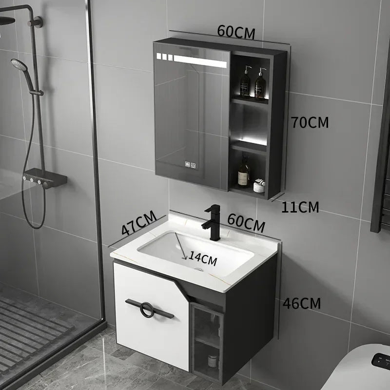 Bathroom Dressing Table and Sink Combination, Rock Plate Integrated Washbasin, Smart Mirror Cabinet, Toilet Furniture