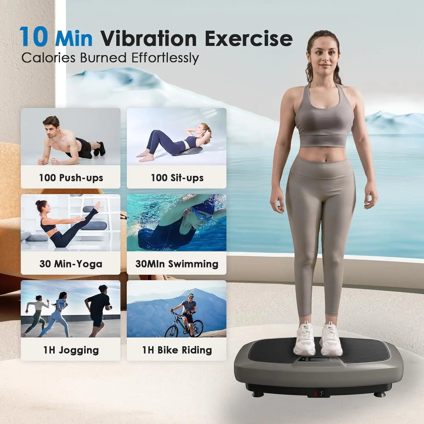 Vibration Plate Exercise Machine - Whole Body Workout Vibration Platform Lymphatic Drainage Machine for Weight Loss Home Fitness