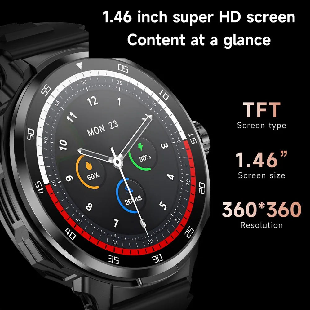 EFFEOKKI 2 in 1 Smart Watch with Earbuds Round Screen Fitness Watch for Men NFC Multiple Sport Compatible with iPhone Android