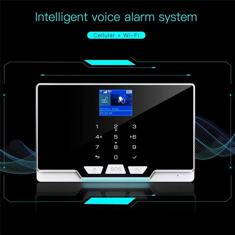 Residential Smart Life GSM Wifi Alarms System For House Wireless Security Alarms Home Tuya Smart App Control-A98U