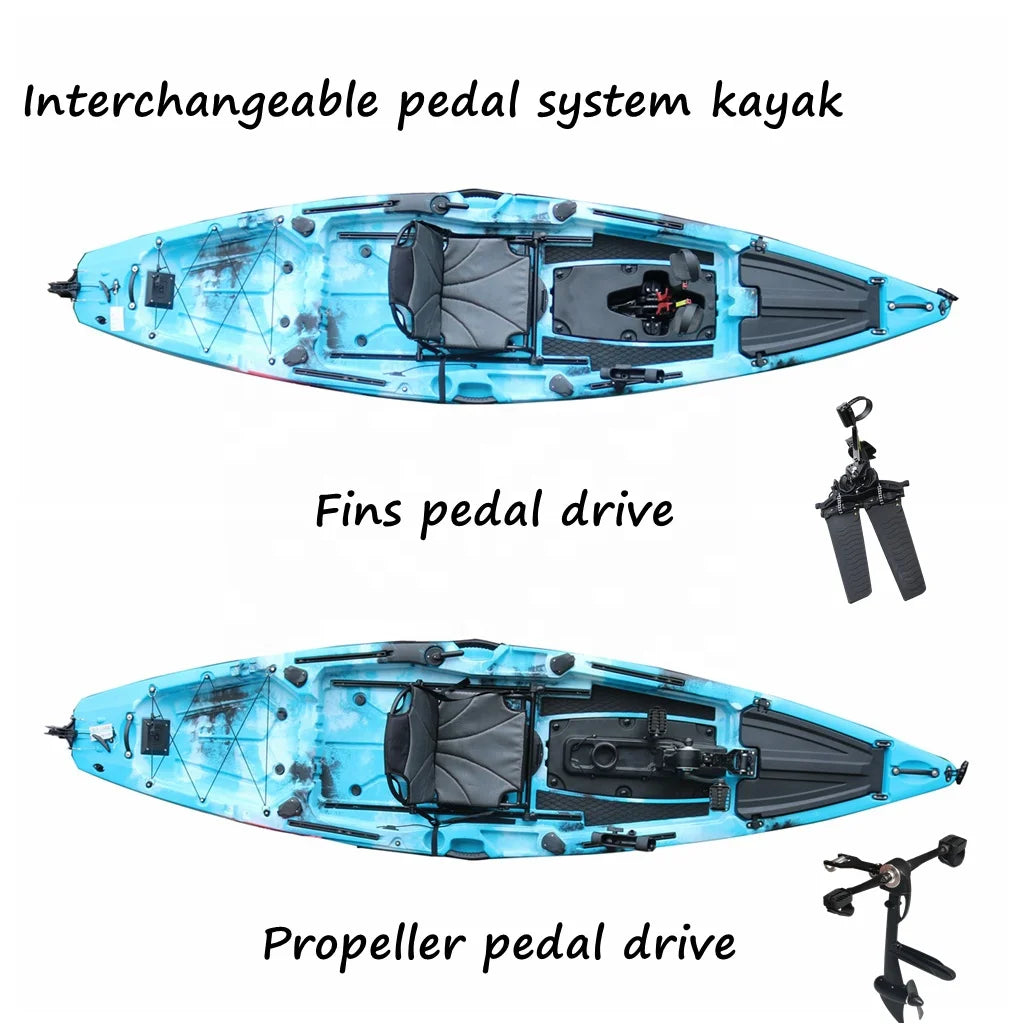 12ft Single Person LLDPE Fishing Kayak Hot Sale Ocean Touring Rowing Boat Vicking Hard Plastic Pedal Kayak 3 Year Warranty