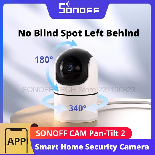 SONOFF CAM Pan-Tilt 2 Smart Indoor Home Security Camera Night Vision 360° Panoramic Human Detection & Motion Detection via Alexa