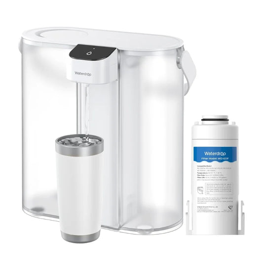 Waterdrop Compact Electric Water Filter Pitcher, 200-Gallon Rechargeable Powerful Dispenser, NSF/ANSI 42&53&401, Reduce PFAS