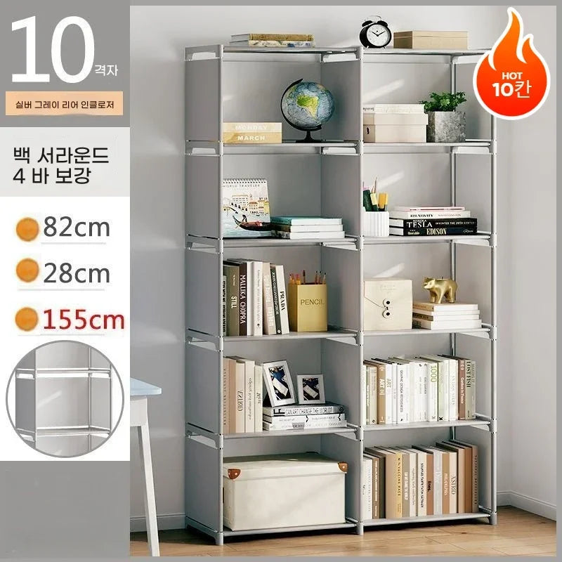 Multi-Layer Bookcase Square Storage Shelf Easy Assembly Bookcase Living Room and Study Bedroom Storage Shelf Simple Bookshelf