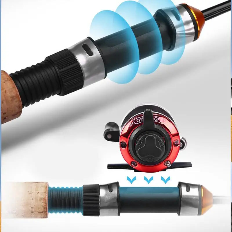 Ice Fishing Rod With Reel Mini Telescopic Fishing Rod 60 80 100CM Carbon River Shrimp Carp Fishing Pole For Winter Fishing Gears