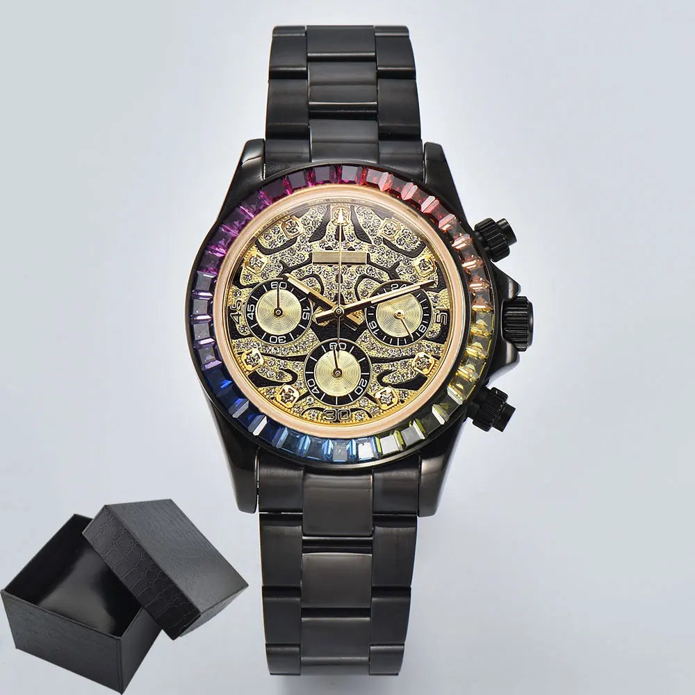 39.3mm Luxury Watches Men's Chronograph New gems watch Business Watch Men's VK63 Men's Chronograph watch VK63 Waterproof 10ATM