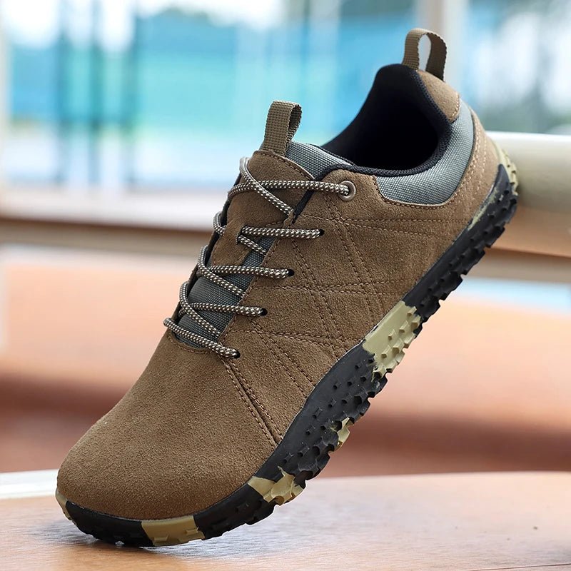 2025 Men's Hiking Shoes Suede Leather Outdoor Shoes Wear-resistant Men Trekking Walking Hunting Tactical New Sneakers