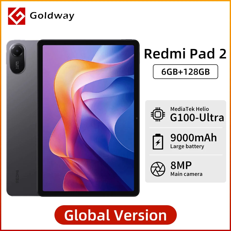 Global Version Xiaomi Redmi Pad 2 MediaTek Helio G100-Ultra 9000mAh Battery 18W Fast Charging 11" 2.5K 90Hz Display Tablets