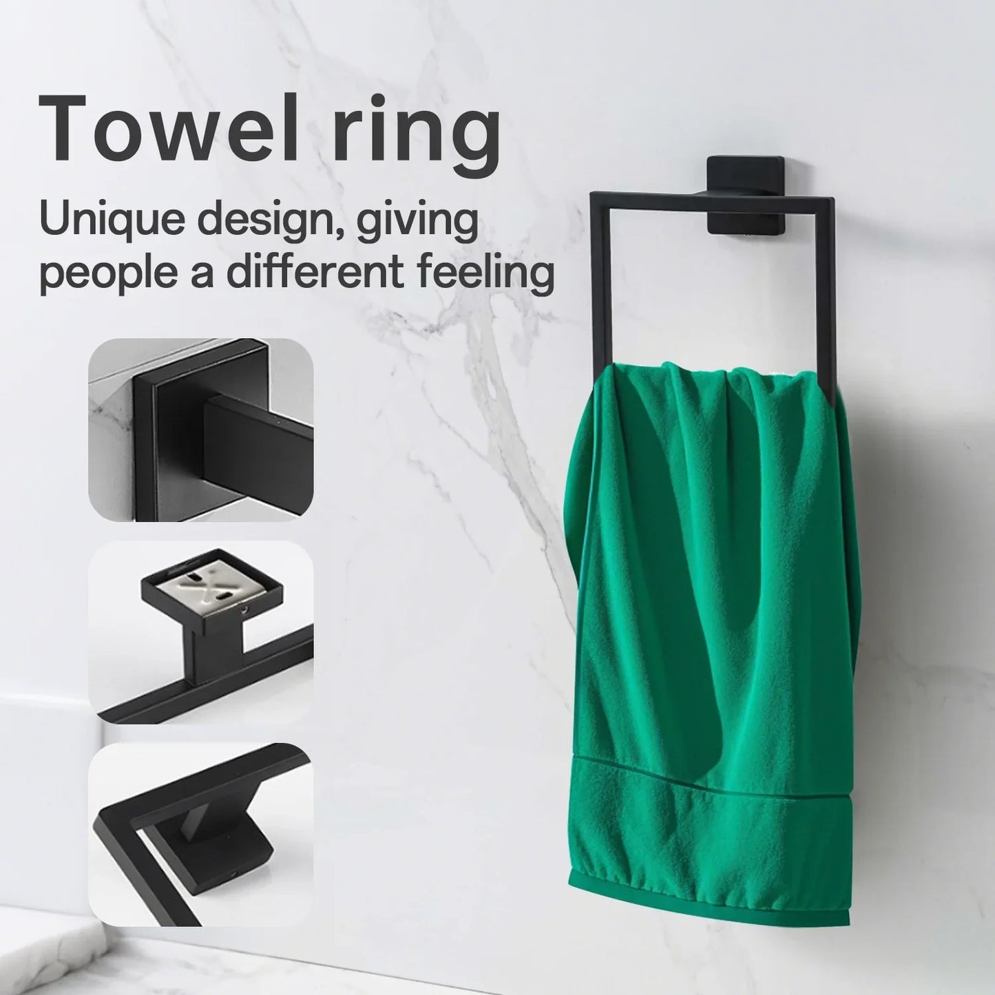 Bathroom Towel Rack Set Towel Bar Toilet Paper Holder Towel Ring Robe Hook Stainless Steel Wall Mounted Bathroom Hardware Set