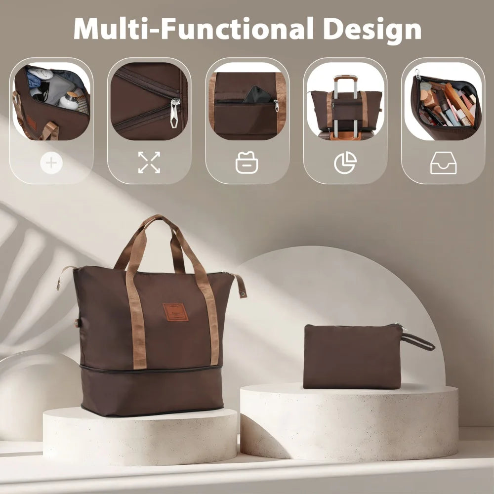 20" Suitcase with Toiletry Bag Travel Duffel Luggage Sets Spinner Wheels TSA Lock Travel Suitcase Rolling Luggage Trolley Case