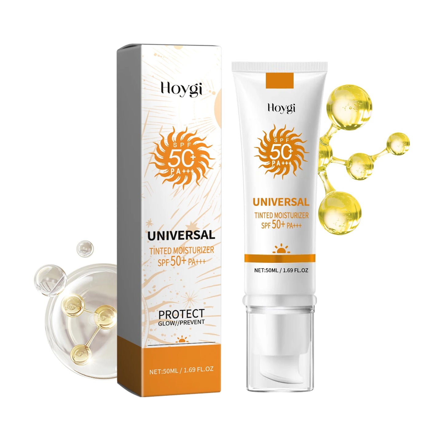 Natural Face Sunscreen Foundation Cream Outdoor Protects Face Sunblock Moisturizing Glowing Repair Damaged Skin Spf50+ Cream