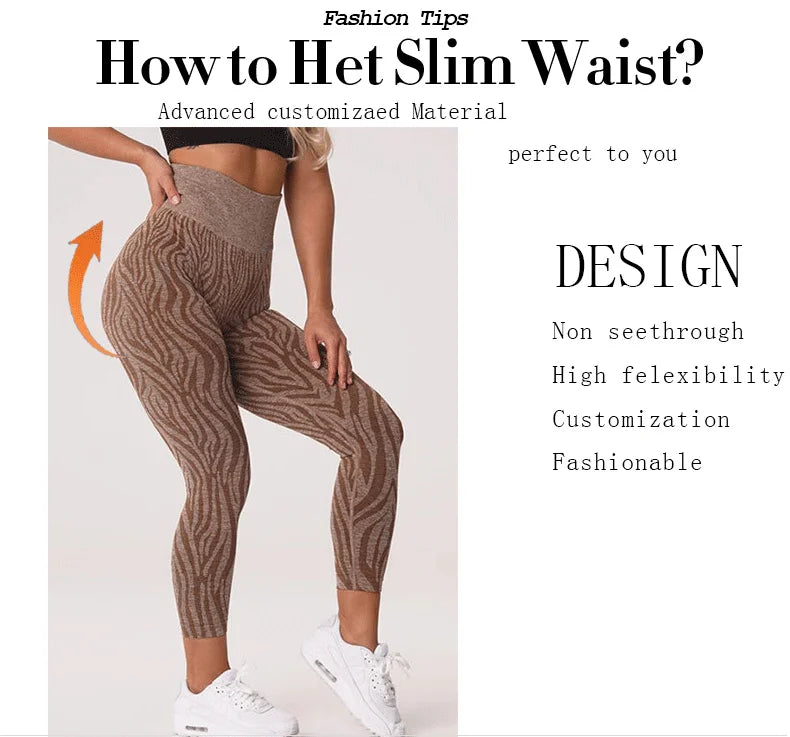 Watercolor Yoga Pants Women Zebra Print Leggings Sexy Push Up Kawaii Yoga Sport Legging Seamless Pattern Workout Leggins