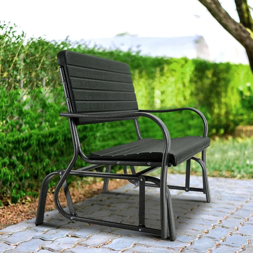 2 Seater Garden Rocking Chair,   Outdoor Loveseat Relax Patio Rocker Swing Seat for Backyard,  Porch and Poolside